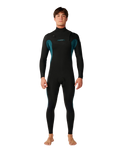 The Rip Curl Mens Dawn Patrol 5/3mm Chest Zip Wetsuit in Green