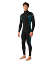 The Rip Curl Mens Dawn Patrol 5/3mm Chest Zip Wetsuit in Green