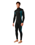 The Rip Curl Mens Dawn Patrol 5/3mm Chest Zip Wetsuit in Green