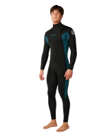 The Rip Curl Mens Dawn Patrol 5/3mm Chest Zip Wetsuit in Green