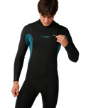 The Rip Curl Mens Dawn Patrol 5/3mm Chest Zip Wetsuit in Green