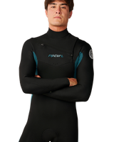 The Rip Curl Mens Dawn Patrol 5/3mm Chest Zip Wetsuit in Green