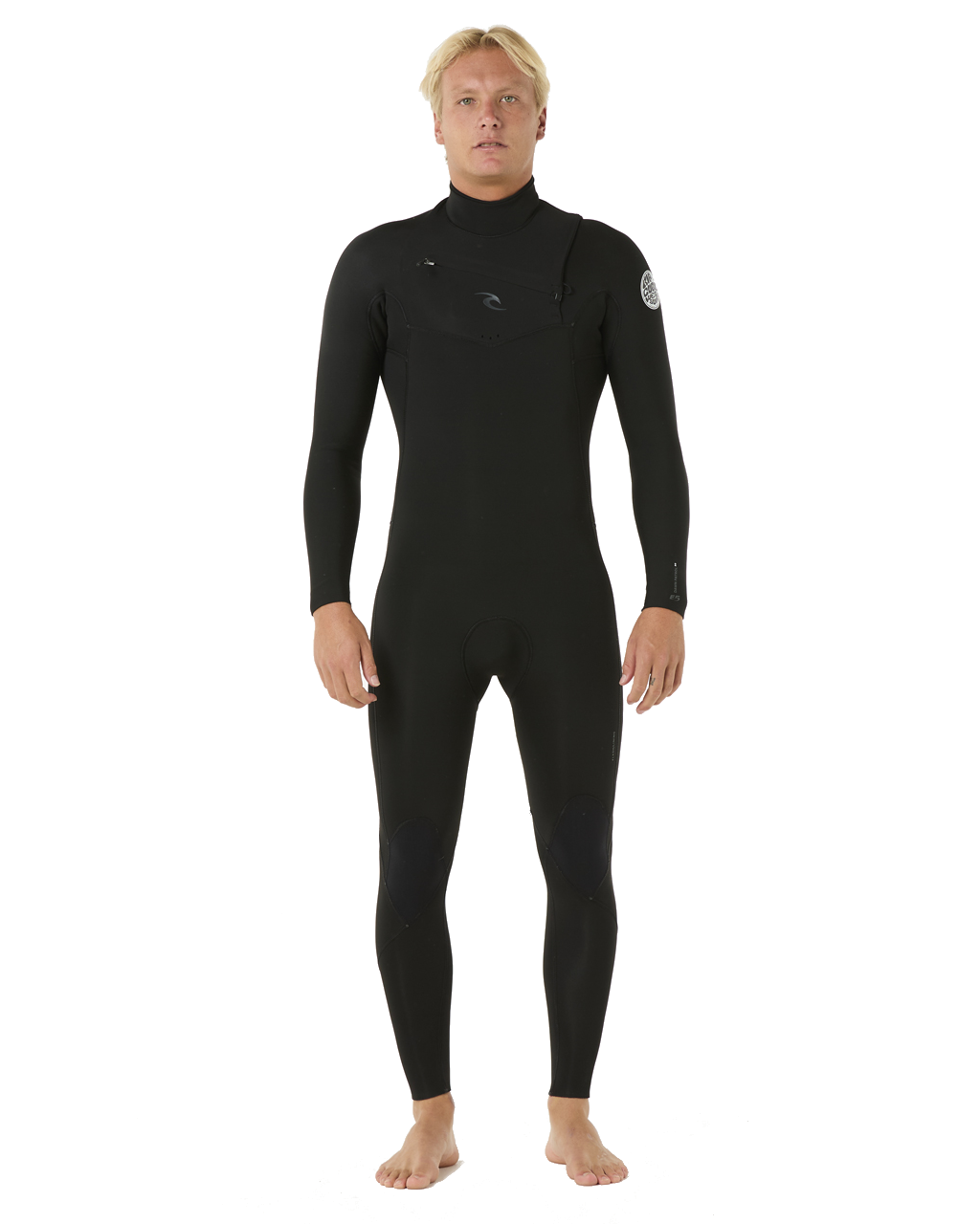 The Rip Curl Mens Dawn Patrol 5/3mm Chest Zip Wetsuit in Black