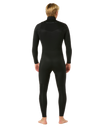 The Rip Curl Mens Dawn Patrol 5/3mm Chest Zip Wetsuit in Black