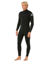 The Rip Curl Mens Dawn Patrol 5/3mm Chest Zip Wetsuit in Black