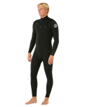 The Rip Curl Mens Dawn Patrol 5/3mm Chest Zip Wetsuit in Black