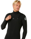 The Rip Curl Mens Dawn Patrol 5/3mm Chest Zip Wetsuit in Black