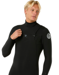 The Rip Curl Mens Dawn Patrol 5/3mm Chest Zip Wetsuit in Black