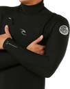 The Rip Curl Mens Dawn Patrol 5/3mm Chest Zip Wetsuit in Black