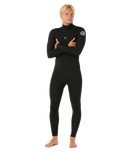 The Rip Curl Mens Dawn Patrol 5/3mm Chest Zip Wetsuit in Black