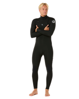 The Rip Curl Mens Dawn Patrol 5/3mm Chest Zip Wetsuit in Black