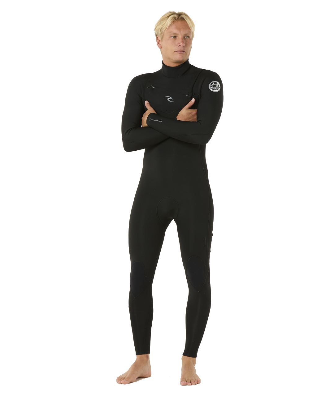 The Rip Curl Mens Dawn Patrol 5/3mm Chest Zip Wetsuit in Black
