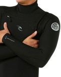 Dawn Patrol 4/3mm Chest Zip Wetsuit in Black
