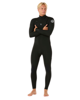 Dawn Patrol 4/3mm Chest Zip Wetsuit in Black
