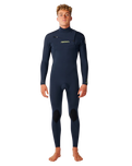 The Rip Curl Mens Dawn Patrol Pro 4/3mm Chest Zip Wetsuit in Navy