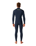 The Rip Curl Mens Dawn Patrol Pro 4/3mm Chest Zip Wetsuit in Navy