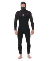 Flashbomb 5/4mm Hooded Chest Zip Wetsuit in Black