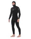 Flashbomb 5/4mm Hooded Chest Zip Wetsuit in Black
