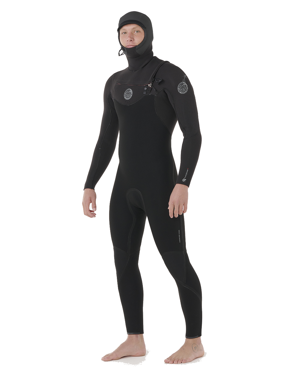 Flashbomb 5/4mm Hooded Chest Zip Wetsuit in Black
