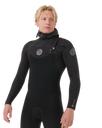 Flashbomb 5/4mm Hooded Chest Zip Wetsuit in Black