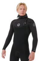 Flashbomb 5/4mm Hooded Chest Zip Wetsuit in Black