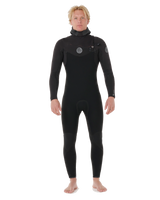 Flashbomb 5/4mm Hooded Chest Zip Wetsuit in Black
