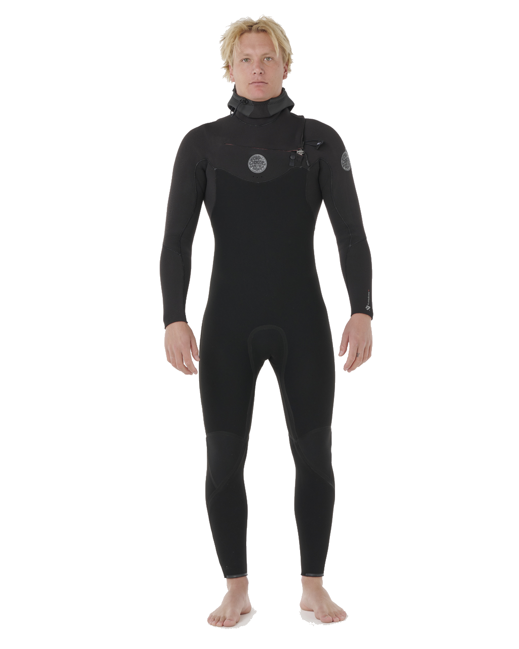 Flashbomb 5/4mm Hooded Chest Zip Wetsuit in Black