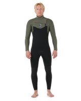 The Rip Curl Mens Flashbomb 5/3mm Chest Zip Wetsuit in Deep Cactus