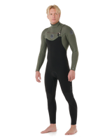 The Rip Curl Mens Flashbomb 5/3mm Chest Zip Wetsuit in Deep Cactus