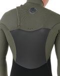 The Rip Curl Mens Flashbomb 5/3mm Chest Zip Wetsuit in Deep Cactus