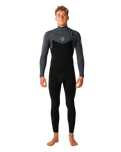 The Rip Curl Mens Flashbomb 5/3mm Chest Zip Wetsuit in Charcoal Grey