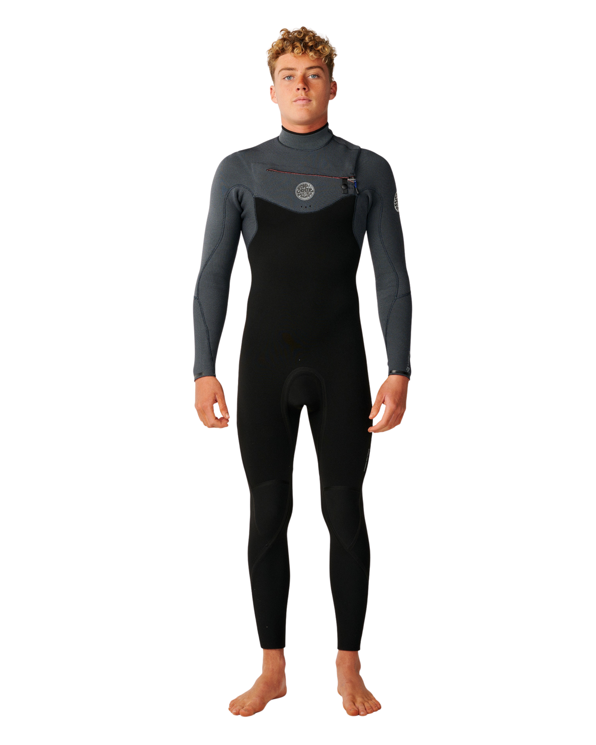 The Rip Curl Mens Flashbomb 5/3mm Chest Zip Wetsuit in Charcoal Grey