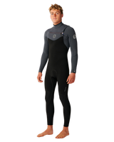 The Rip Curl Mens Flashbomb 5/3mm Chest Zip Wetsuit in Charcoal Grey