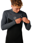 The Rip Curl Mens Flashbomb 5/3mm Chest Zip Wetsuit in Charcoal Grey