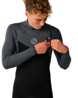 The Rip Curl Mens Flashbomb 5/3mm Chest Zip Wetsuit in Charcoal Grey