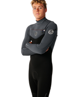 The Rip Curl Mens Flashbomb 5/3mm Chest Zip Wetsuit in Charcoal Grey