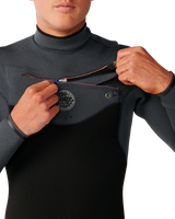 The Rip Curl Mens Flashbomb 5/3mm Chest Zip Wetsuit in Charcoal Grey