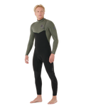 The Rip Curl Mens Flashbomb Pro 5/3mm Zipless Entry Wetsuit in Deep Cactus