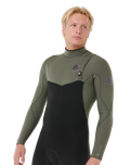 The Rip Curl Mens Flashbomb Pro 5/3mm Zipless Entry Wetsuit in Deep Cactus