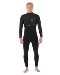 The Rip Curl Mens E-Bomb 5/3mm Chest Zip Wetsuit in Black