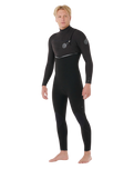 The Rip Curl Mens E-Bomb 5/3mm Chest Zip Wetsuit in Black