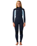 The Rip Curl Womens Womens Trad 5/4mm Back Zip Wetsuit in Navy