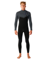 The Rip Curl Mens E-Bomb 4/3mm Chest Zip Wetsuit in Charcoal Grey