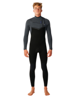 The Rip Curl Mens E-Bomb 4/3mm Chest Zip Wetsuit in Charcoal Grey