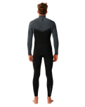 The Rip Curl Mens E-Bomb 4/3mm Chest Zip Wetsuit in Charcoal Grey