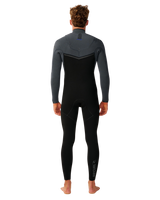 The Rip Curl Mens E-Bomb 4/3mm Chest Zip Wetsuit in Charcoal Grey