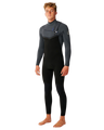 The Rip Curl Mens E-Bomb 4/3mm Chest Zip Wetsuit in Charcoal Grey