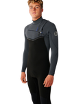 The Rip Curl Mens E-Bomb 4/3mm Chest Zip Wetsuit in Charcoal Grey