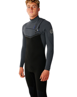 The Rip Curl Mens E-Bomb 4/3mm Chest Zip Wetsuit in Charcoal Grey