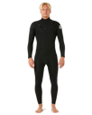 The Rip Curl Mens Dawn Patrol Pro 5/3mm Chest Zip Wetsuit in Black